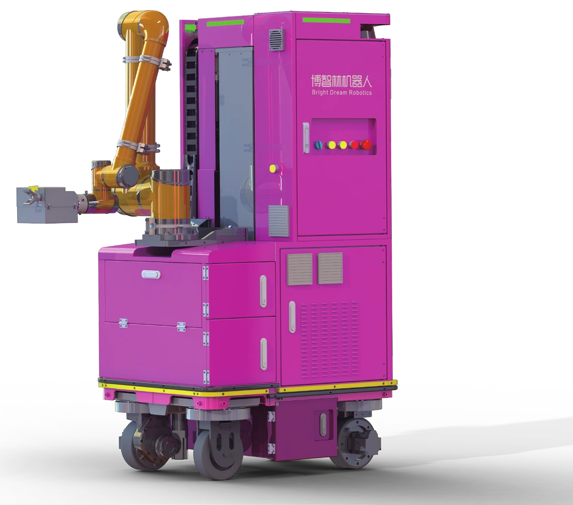 Putty plastering robot with articulated application arm and mobile base